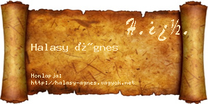 Halasy Ágnes névjegykártya
